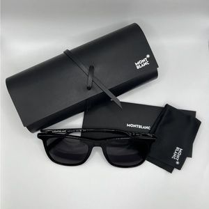 Mont Blanc MB0008S 001 Black Men's Authentic Sunglasses 53 mm